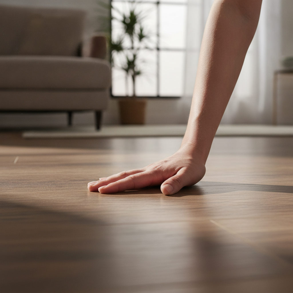 Laminate Flooring no peoples faces just hand